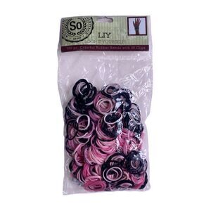 SO Loop It Yourself Rubber Band Kit 500pc Pink Black DIY Bracelet Craft Kids